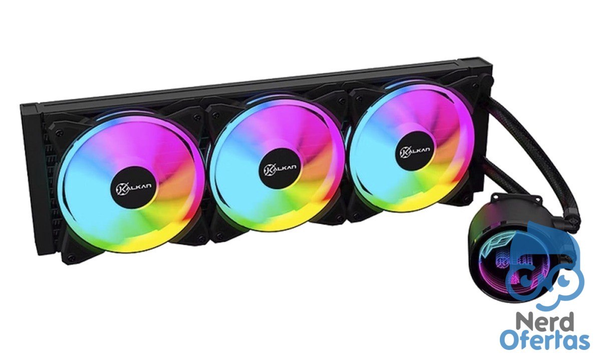 Water Cooler Kalkan Iota V2 360 Rainbow 360mm Intel-AMD Preto por R$ 217