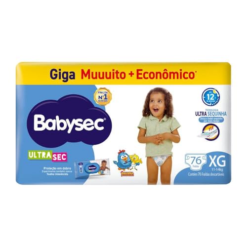 Fralda Babysec Ultrasec Giga XG com 76 Unidades por R$79,19