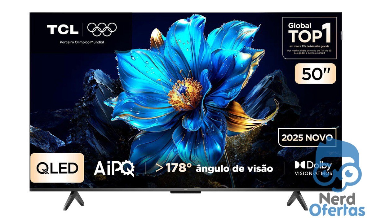 Smart TV TCL 50" 4K QLED UHD 60Hz com Google TV por R$ 1.939