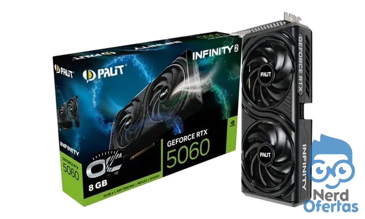 Placa de Vídeo Nvidia GeForce Palit RTX 5060 8GB Infinity 2 OC por R$ 2.611
