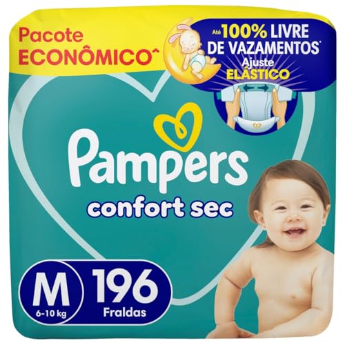 Fralda Pampers Confort Sec M com 196 Unidades por R$187,84