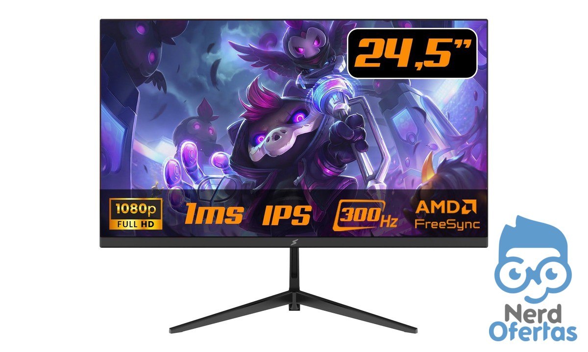 Monitor Gamer SuperFrame Epic 24,5" Full HD IPS 300Hz 1ms por R$ 589