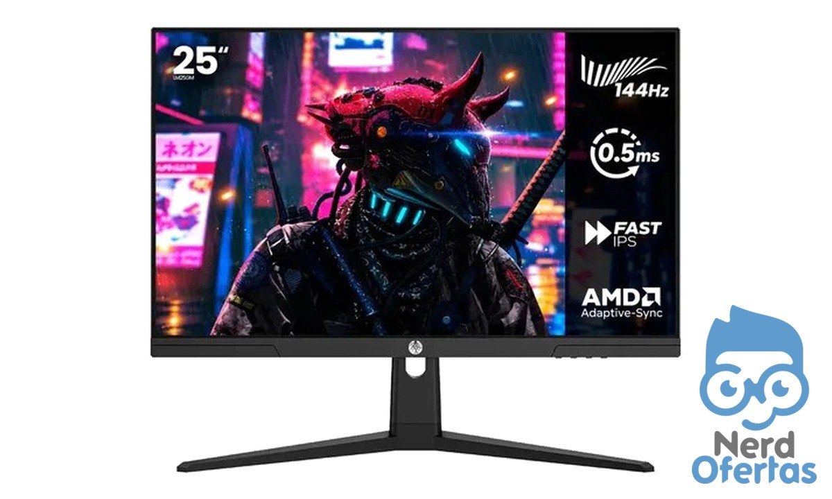 Monitor Gamer Haiz 25'' IPS FHD 144Hz 0.5ms HDMI DP VESA Preto por R$ 404