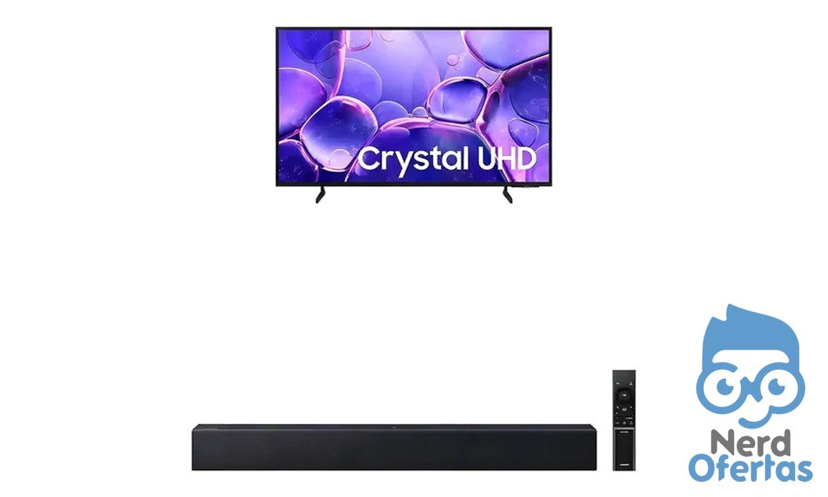 Samsung Smart TV 55" Crystal UHD 4K + Soundbar HW-B400F por R$ 2.454