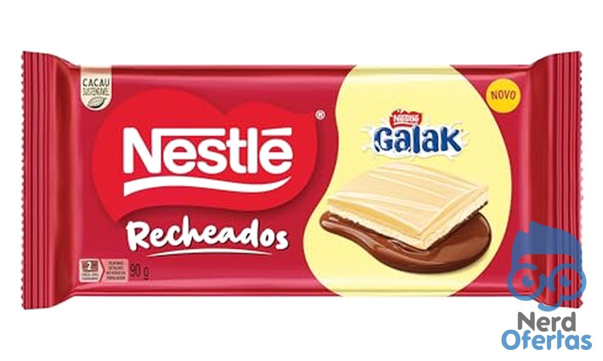 10x Tablete Recheado Nestlé Galak 90g