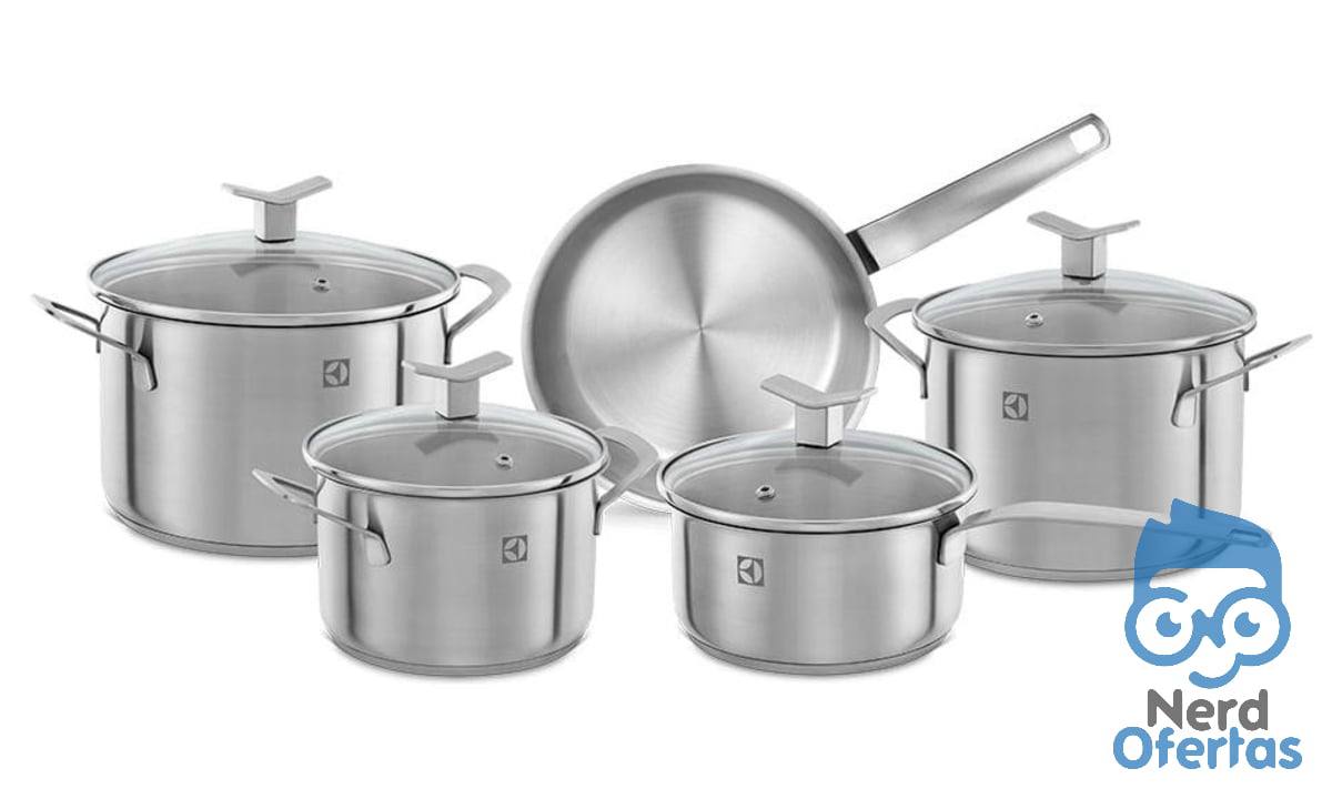 Jogo de Panelas Electrolux Inox 5 Peças Fundo Triplo por R$ 436