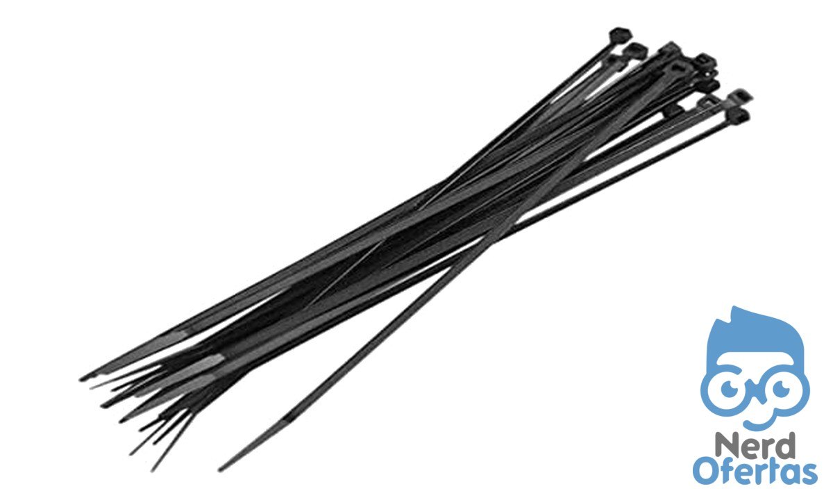 THOMPSON Abraçadeira Nylon 200 mm x 2,5 Preta com 100 unidades por R$ 6