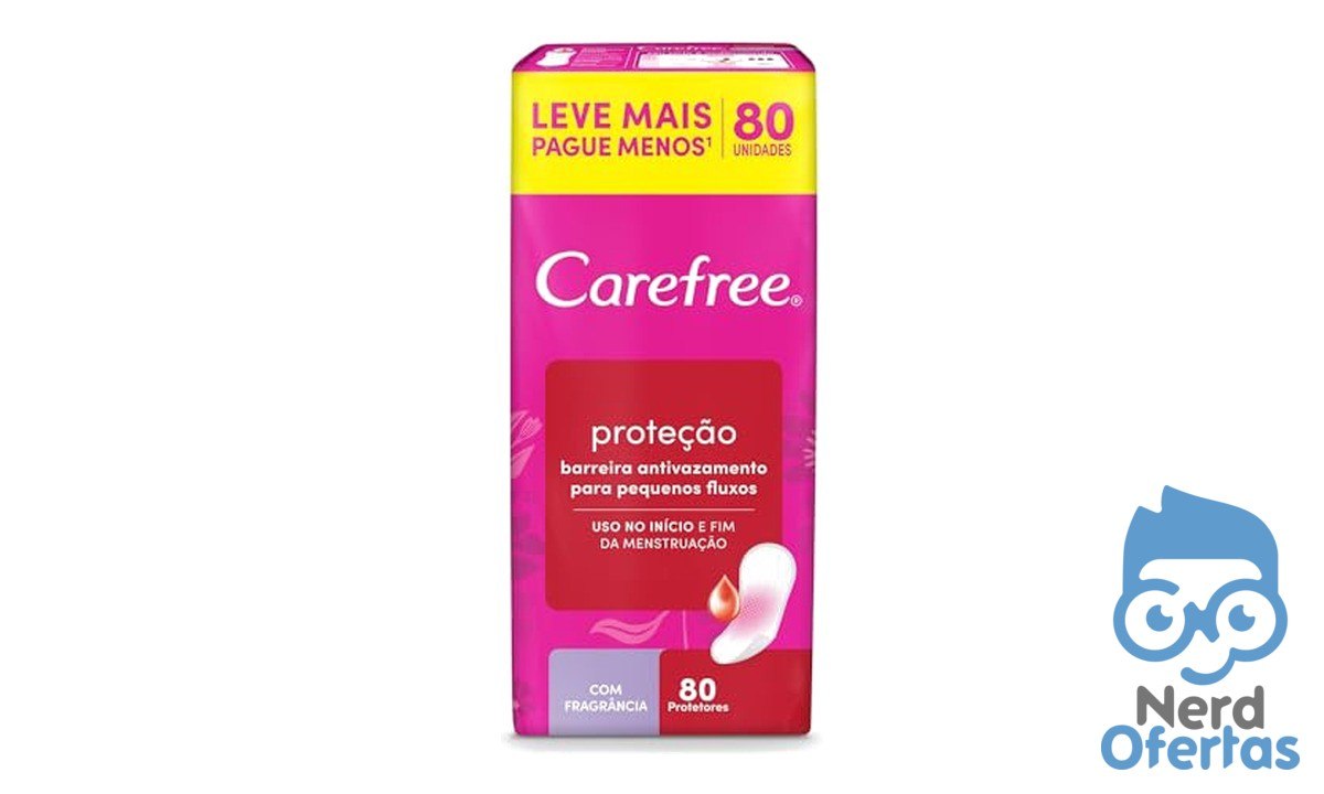Protetor Diário Carefree Com Fragrância 80 Unidades por R$ 14,24