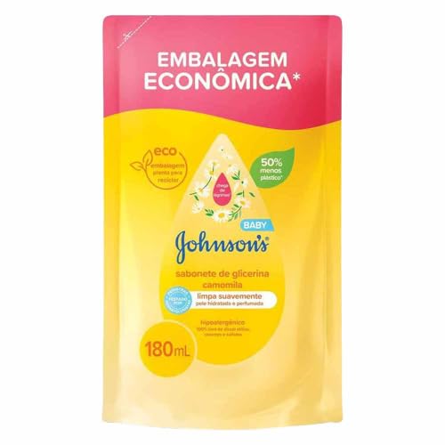 Refil Sabonete Líquido Glicerina Camomila JOHNSON'S Baby 180ml por R$10,26