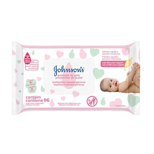 Lenços Umedecidos Johnson's Baby Proteção da Pele com 96 Unidades