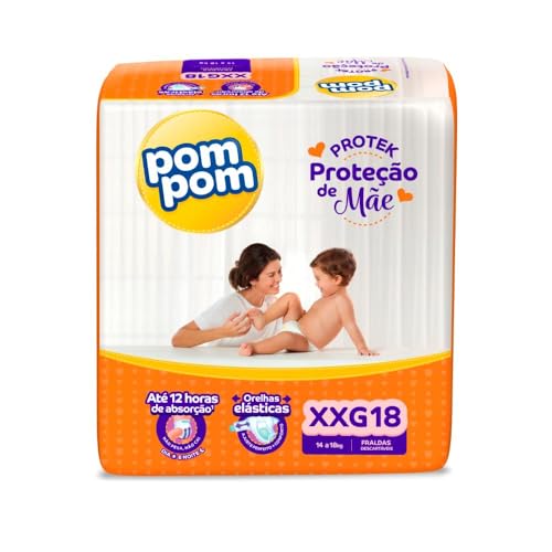 Fralda Pom Pom Protek Proteção de Mãe XXG com 18 Unidades por R$18,12 cada
