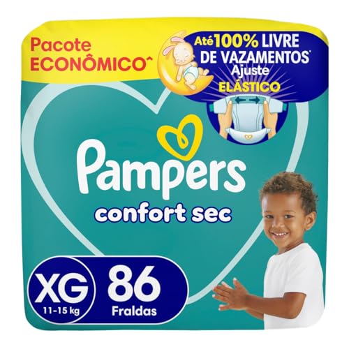 Fralda Pampers Confort Sec XG com 86 Unidades por R$97,88