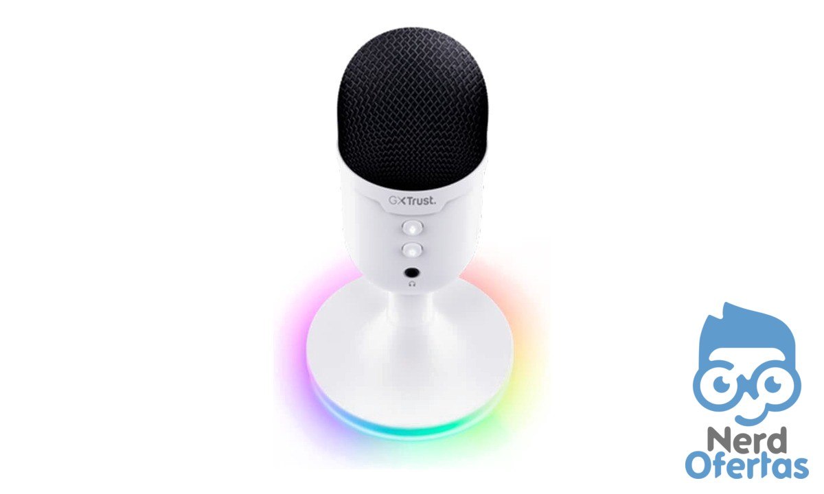 Microfone Gamer GXTrust 234W Yunix RGB USB Compacto Branco por R$ 89