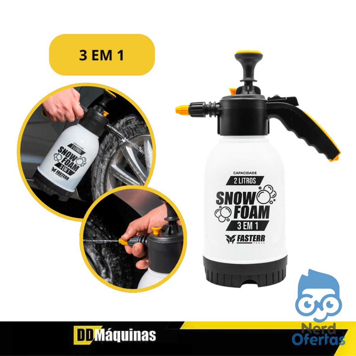 Pulverizador Manual 3 em 1 Snow Foam 2 Litros FST089 Fasterr por R$ 21