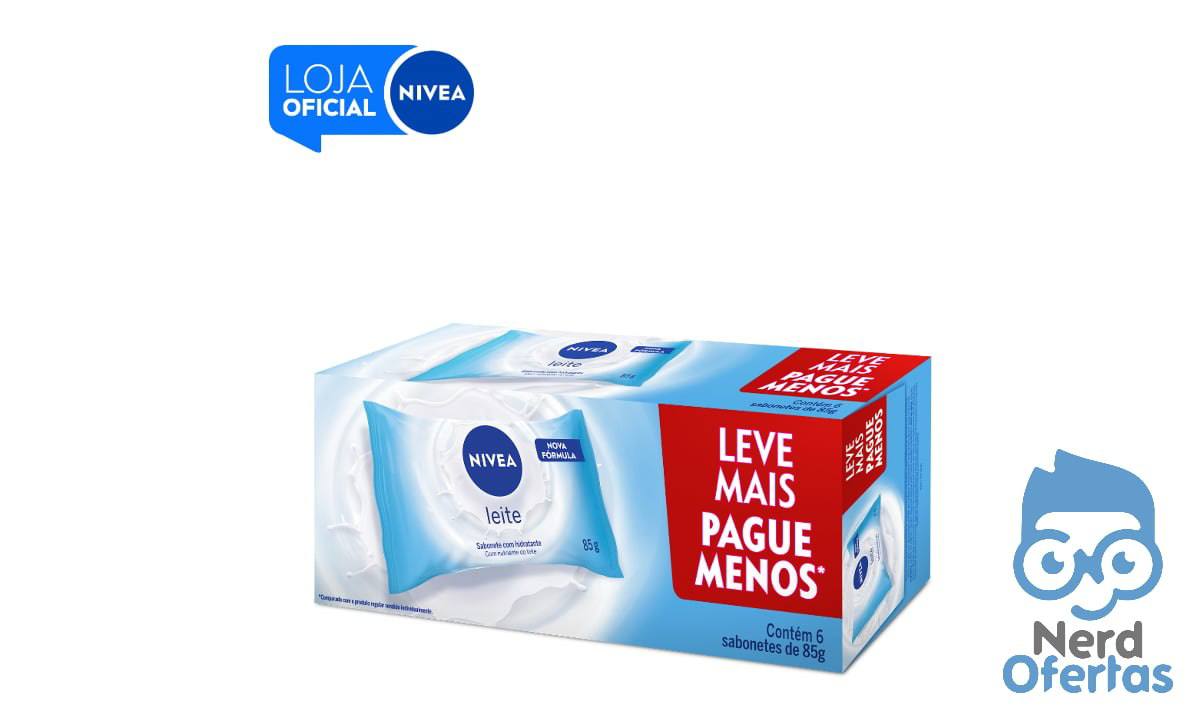 Kit NIVEA Sabonete em Barra Hidratante Leite 85g com 6 unidades
