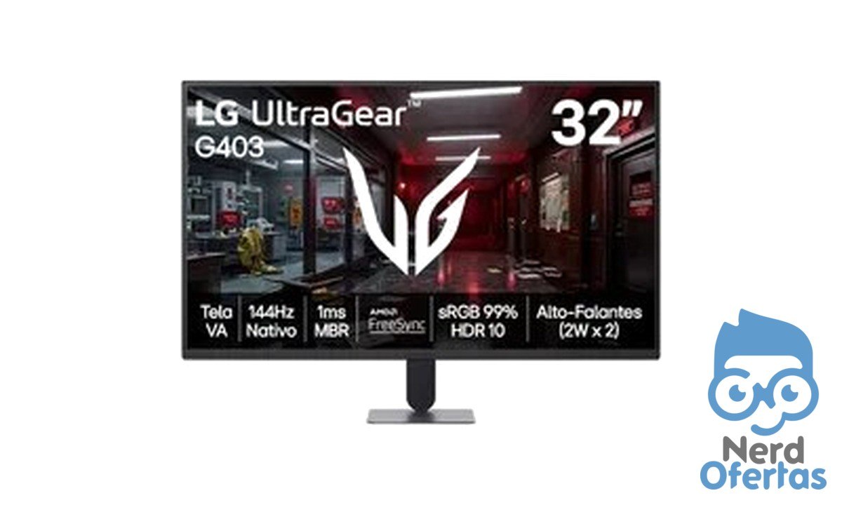 Monitor LG UltraGear 32" Full HD 144Hz 1ms FreeSync HDR10 por R$ 969