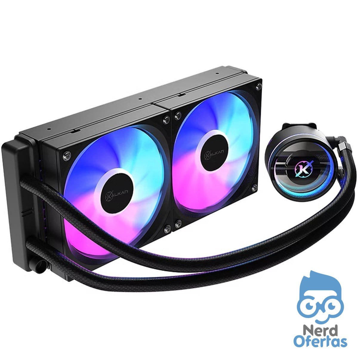 Water Cooler Kalkan Aura Lite 240 240mm ARGB Intel-AMD Preto por R$ 172