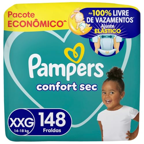 Fralda Pampers Confort Sec XXG 148 Unidades por R$170,84