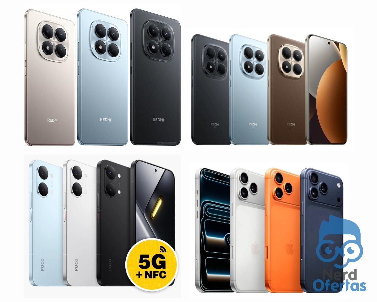 Celulares Xiaomi Redmi Note 15 Pro, Poco X8 Pro e iPhone 17 Pro a partir de R$ 1.447