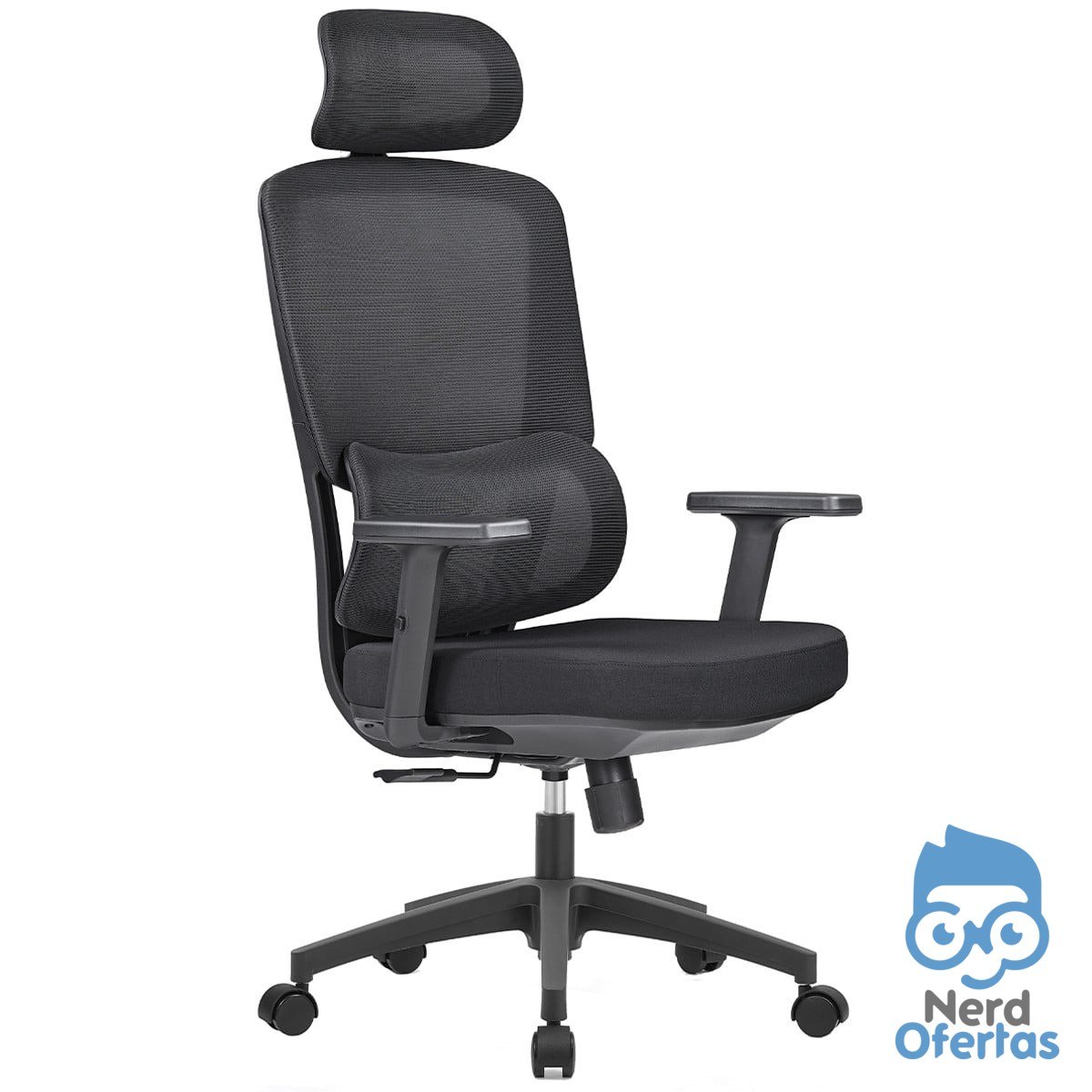 Cadeira de Escritório Dr. Office Work Pro Ajustável Mesh Reclinável Preta por R$ 179