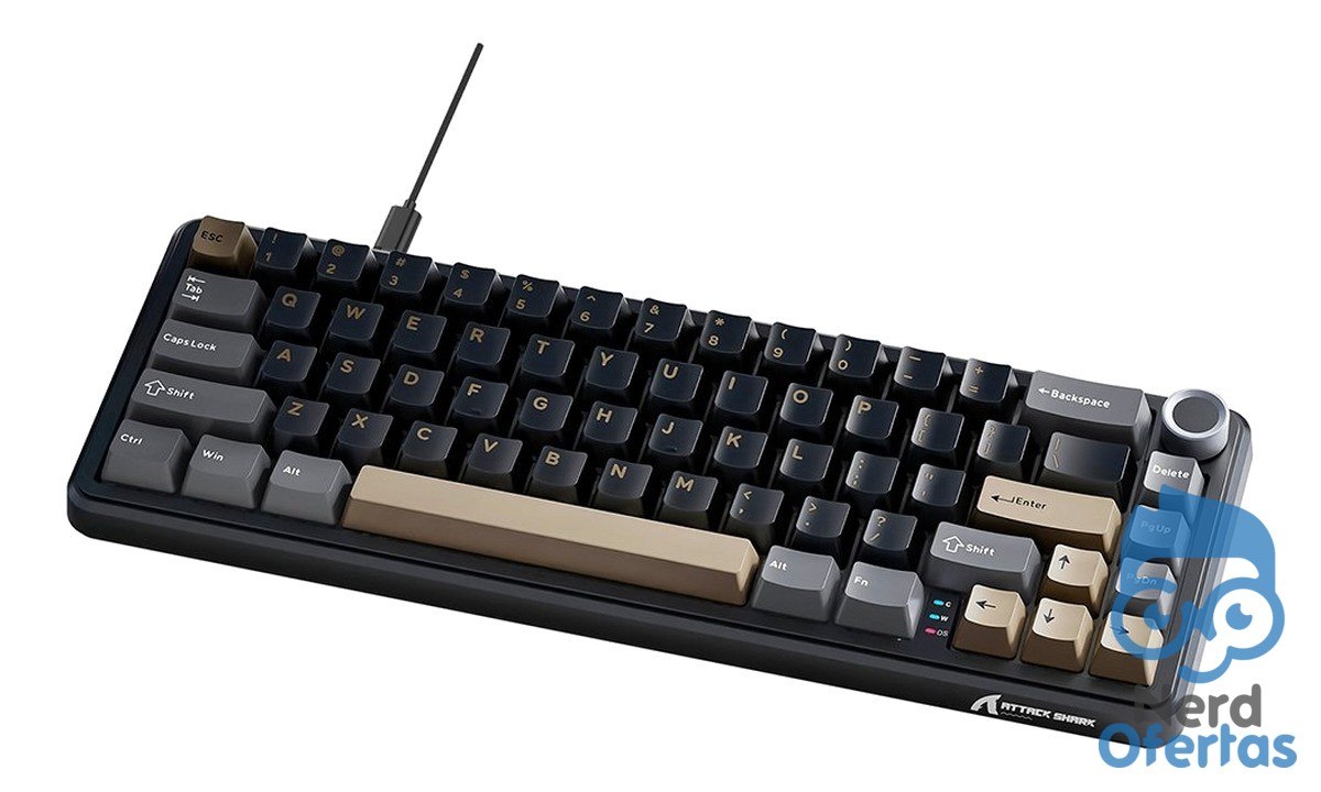 Teclado Mecânico Gamer Attack Shark X66 65% RGB Star Black por R$ 159