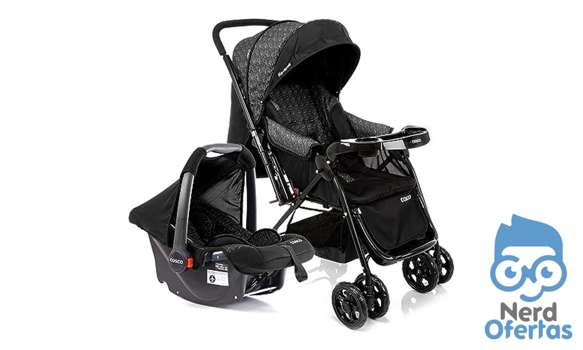 Cosco Kids Travel System Reverse Preto Rajado por R$ 413,12