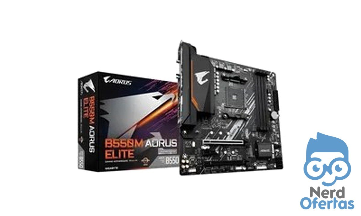 Placa-mãe Gigabyte B550M Aorus Elite AM4 DDR4 Matx Preto por R$ 597