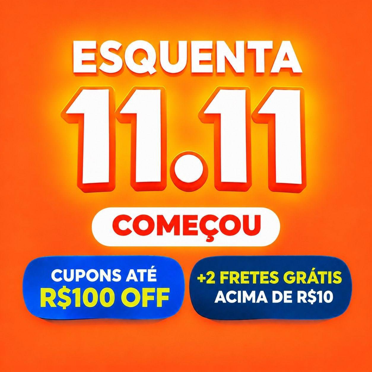 Cupons Shopee 11.11: frete grátis, até R$ 100 OFF e até 50% OFF em categorias