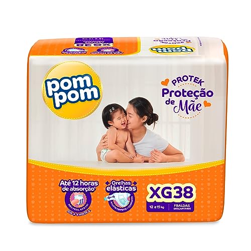 Fralda Pom Pom Protek Proteção de Mãe Mega XG com 38 Unidades por R$36,76