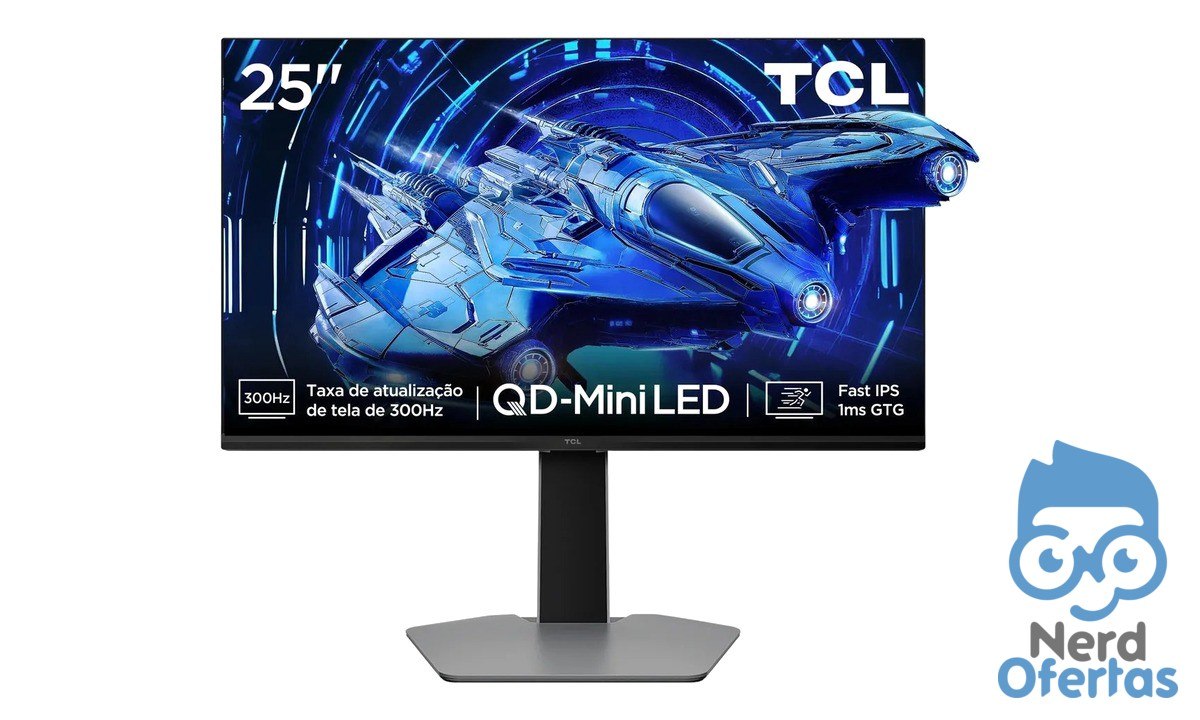 Monitor Gamer Tcl 25" Mini Led Full HD 300Hz 1ms por R$ 1.042