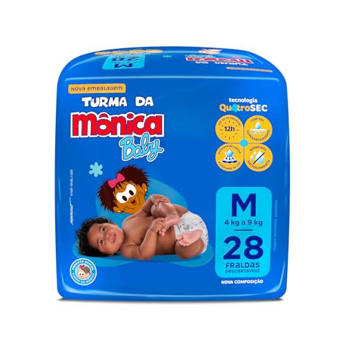 Fralda Turma da Mônica Baby Jumbo M com 28 Unidades por R$19,94