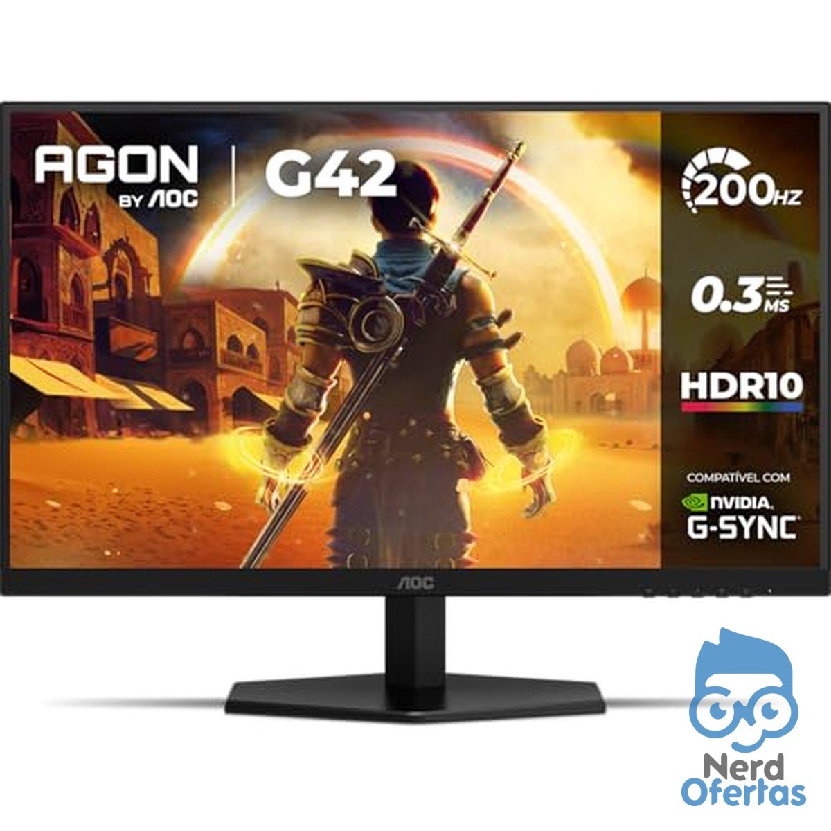 Monitor AOC Agon G42 27" 200Hz 0,3ms IPS HDR10 G-Sync por R$ 699