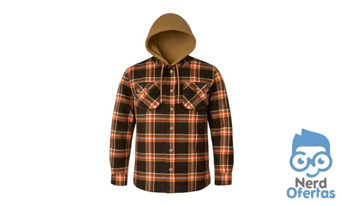 Jaqueta masculina Field & Stream padrão com capuz, multicolorida, GG por R$ 98