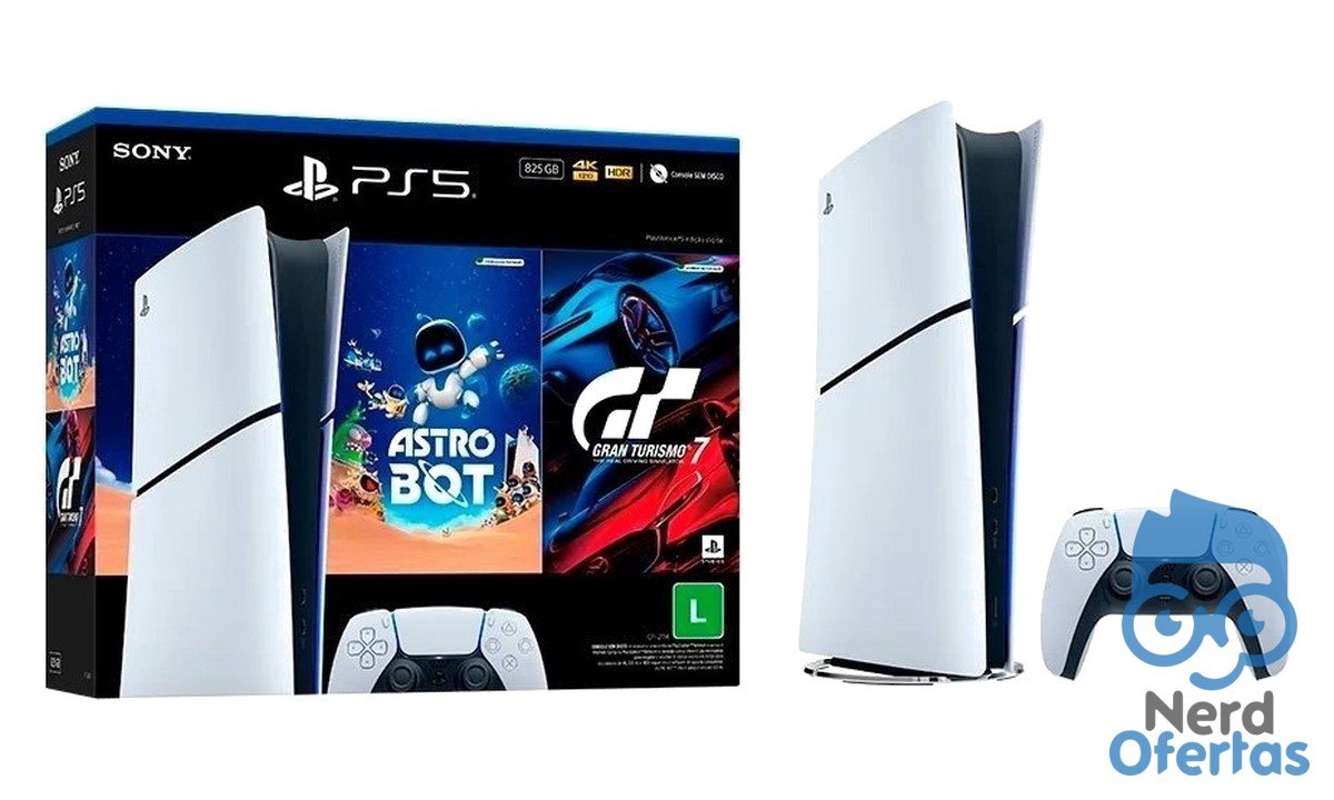 Console Sony PlayStation 5 Edição Digital 825GB com Controle DualSense e 2 Jogos Digitais por R$ 3.999