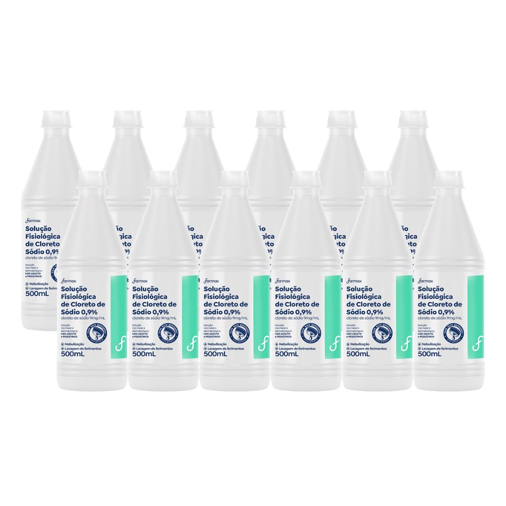 Kit 12 Soro Fisiológico Sorimax Farmax 500ml por R$56,17