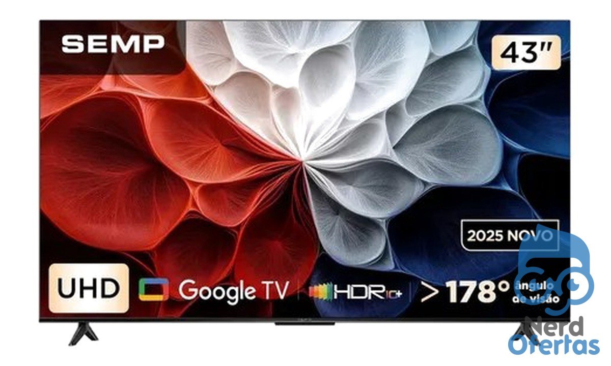 Smart TV Semp 43" LED 4K Google TV Wi-Fi Bluetooth HDR10+ por R$ 1.198