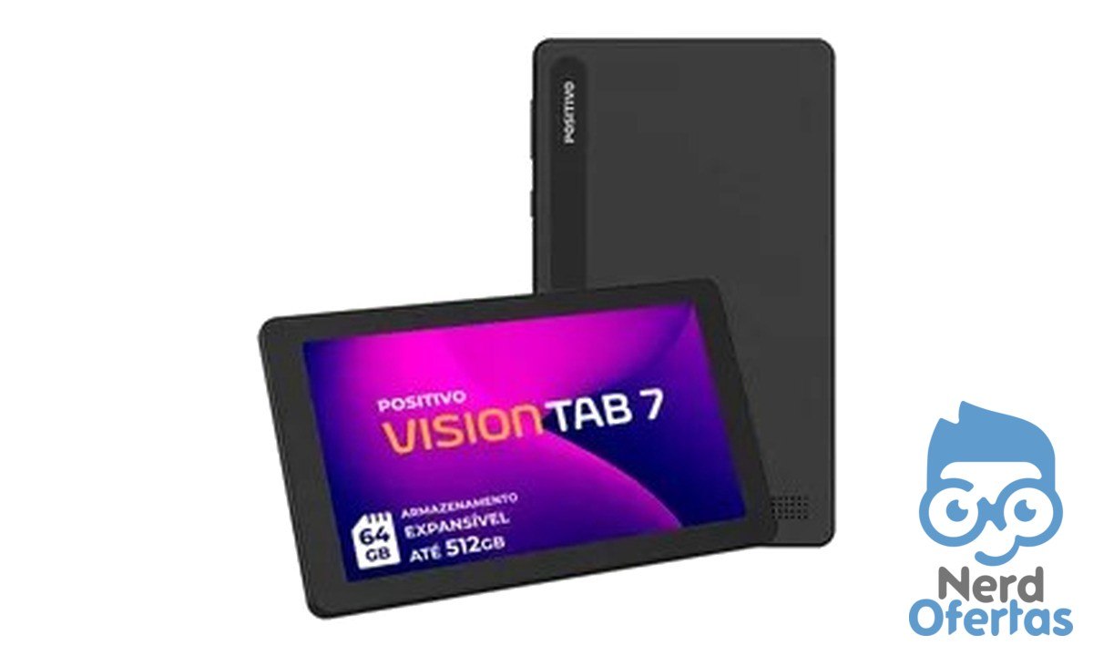 Tablet Positivo Vision Tab 7 Octa-Core 3GB RAM 64GB Tela 7" Android 14 Go por R$ 335