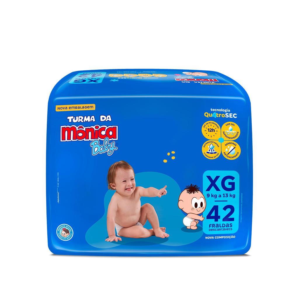 Fralda Turma da Mônica Baby Mega XG com 42 Unidades