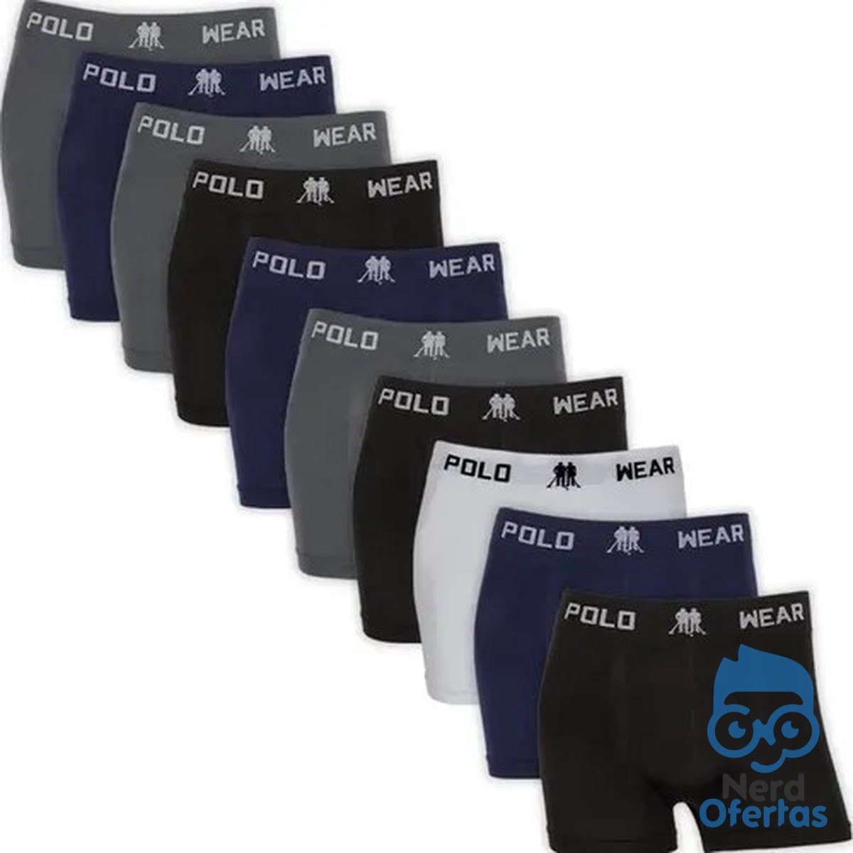 Kit 10 Cuecas Masculinas Boxer Microfibra Polo Wear Sortido por R$ 65