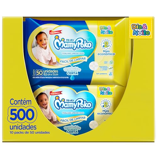 Toalha Umedecida Mamypoko Dia & Noite 500 Unidades por R$59,92