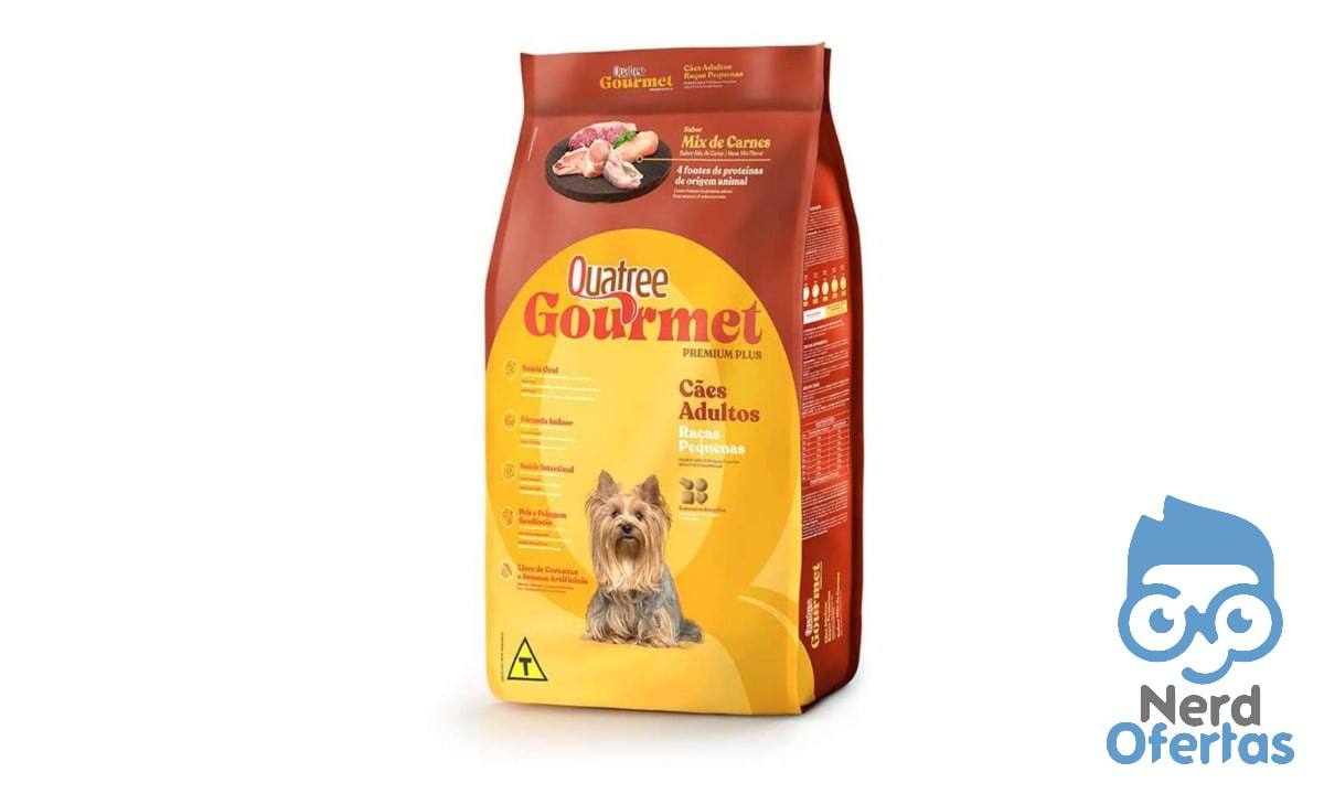 Ração Quatree Gourmet Cães Adultos Raças Pequenas 3kg por R$ 13