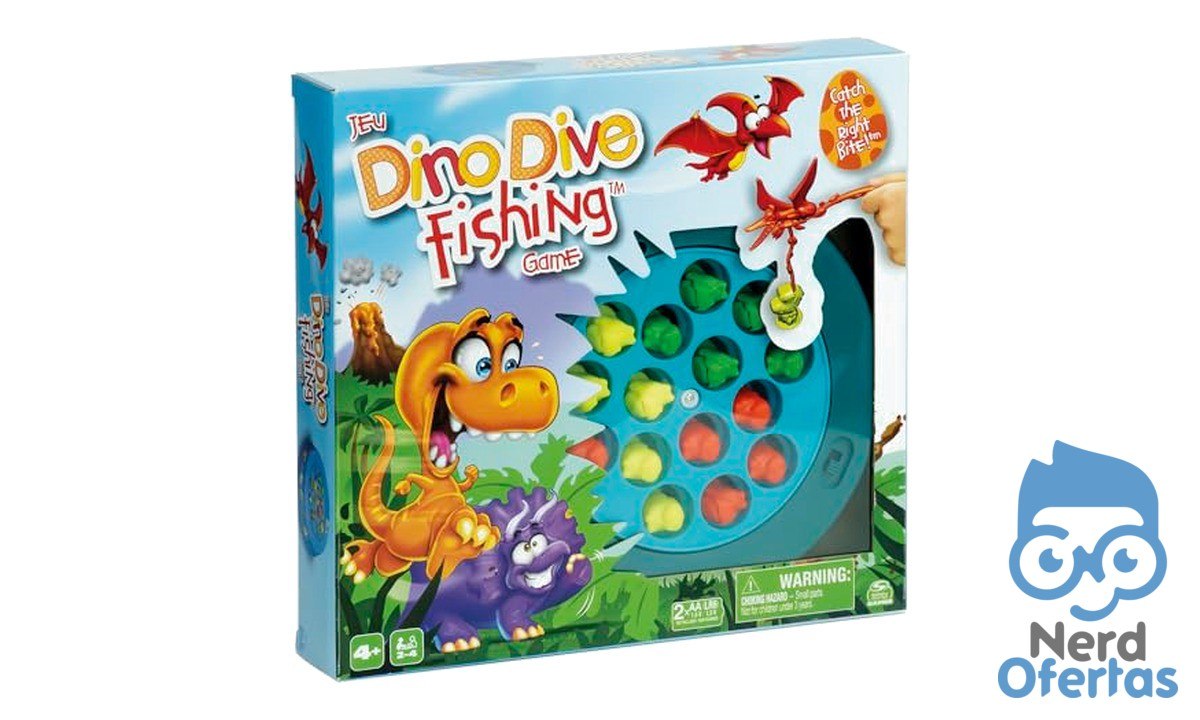 GROW Jogo Pescaria dos Dinossauros para 2 a 4 jogadores, a partir de 4 anos