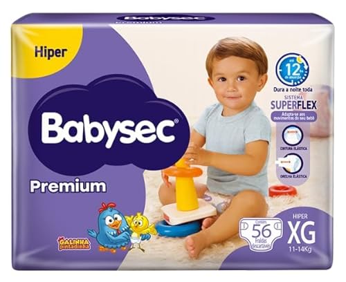 Fralda Babysec Galinha Pintadinha Premium XG com 56 Unidades por R$56,24
