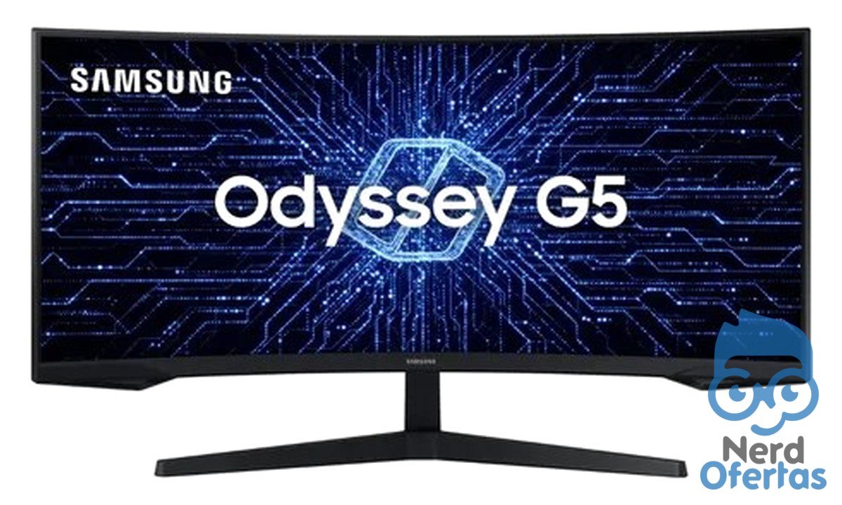Monitor Gamer Curvo Samsung Odyssey 34" G5 165 Hz 1ms Ultrawide Preto por R$ 1.449