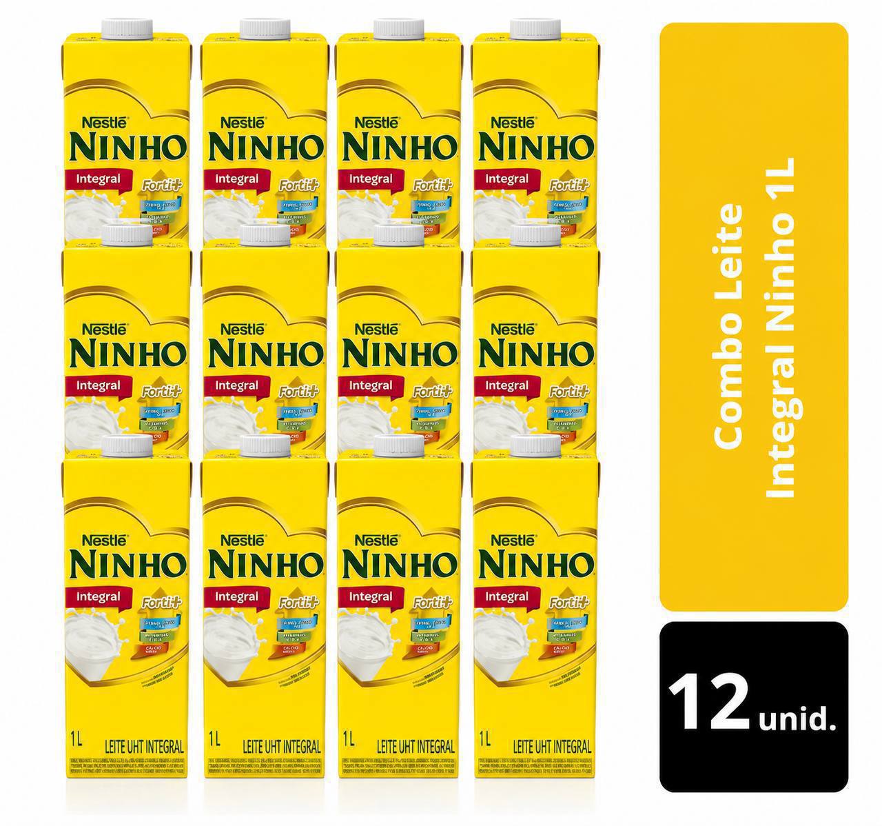 Pack com 12 Leite Ninho Integral 1 Litro por R$ 74,13