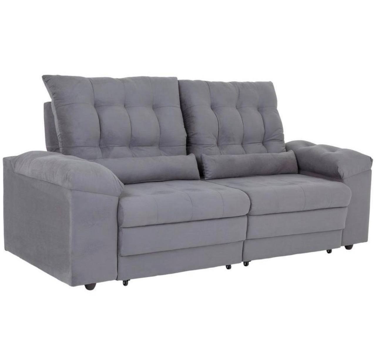 Sofá 3 Lugares Retrátil Reclinável Suede Phormatta Colômbia SMP 223cm por R$ 879