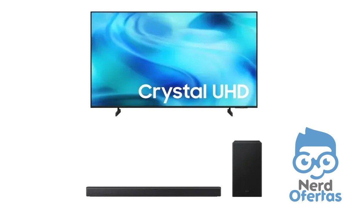 Samsung Smart TV 58" Crystal UHD 4K 2026 + Soundbar Samsung HW-B450F por R$ 2.949