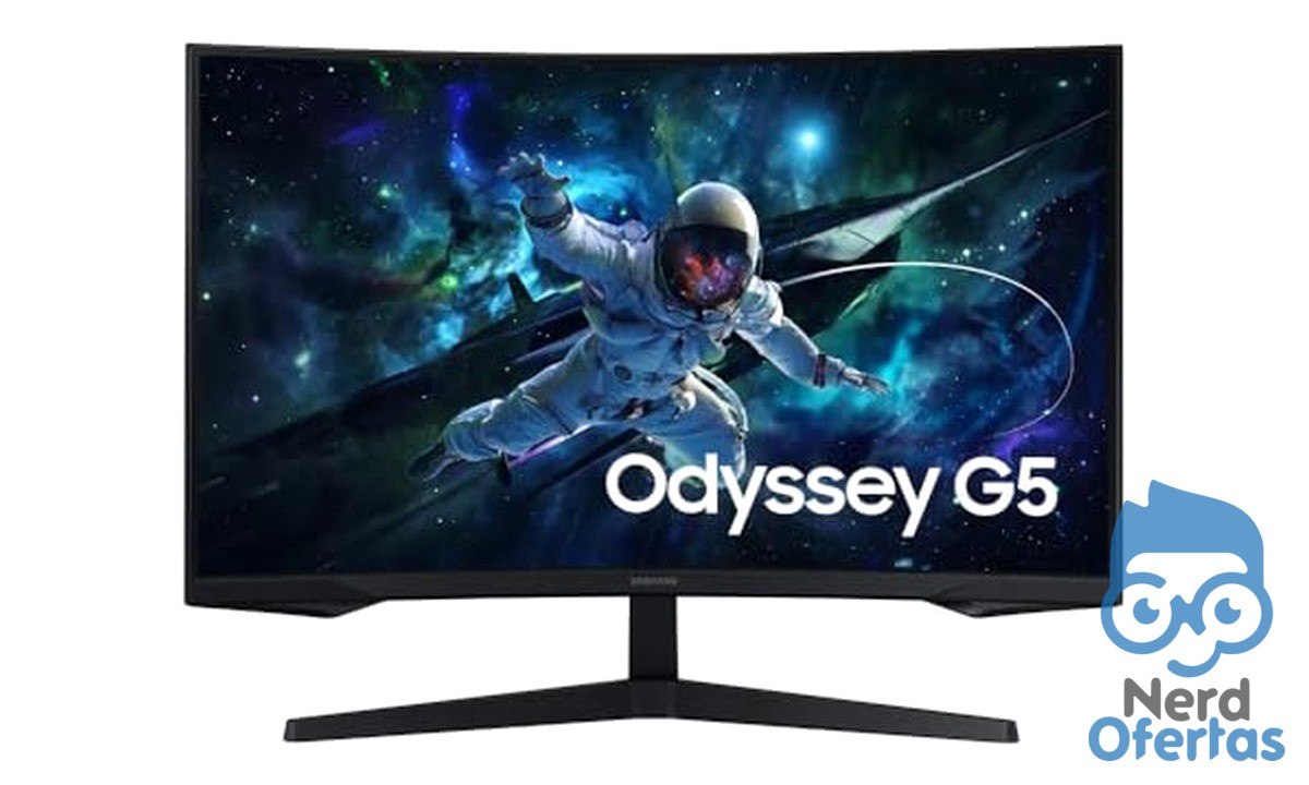 Monitor Gamer Samsung Odyssey G5 32" QHD 165Hz 1ms Curvo 1000R por R$ 961