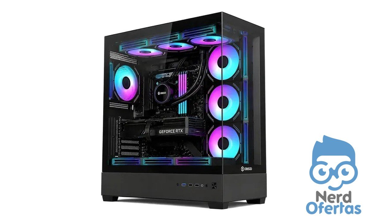 Gabinete Gamer Obsid Frame Preto Vidro Mid Tower S/ Fan por R$ 288