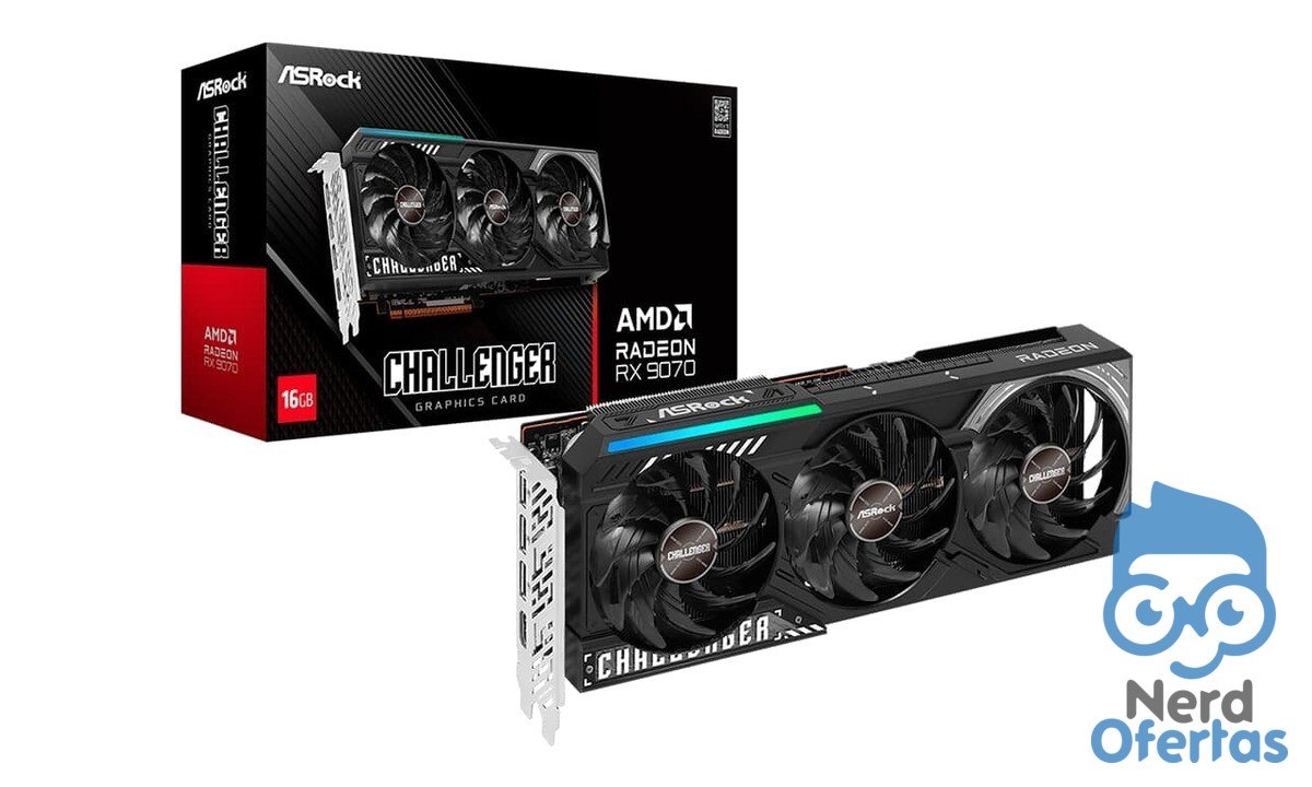Placa de Vídeo ASRock Radeon RX 9070 Challenger 16GB GDDR6